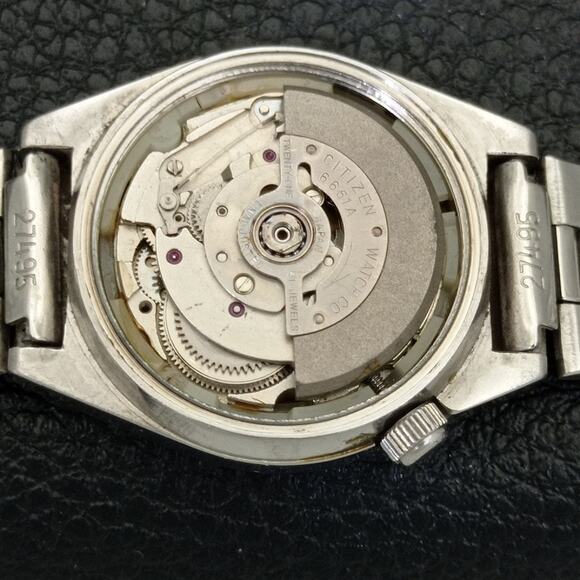 Vintage 1989 Citizen Automatic Womans Silver Watch W/daydate & Gold accents